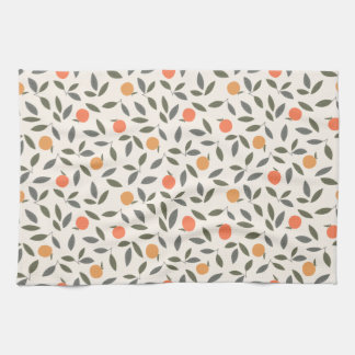 Cute Orange and Leaves Pattern Kitchen Towel