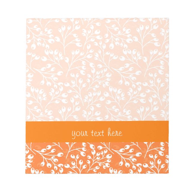 Cute orange and white autumn berries notepad (Front)