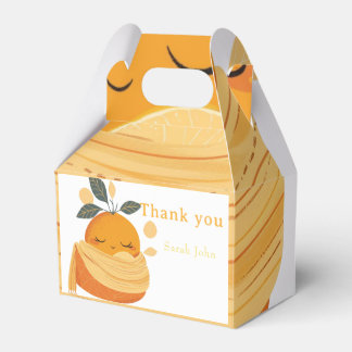cute orange Baby shower  Favor Box