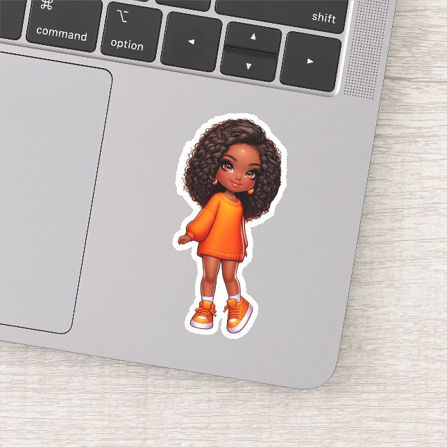 cute orange black chibi girl (Detail)