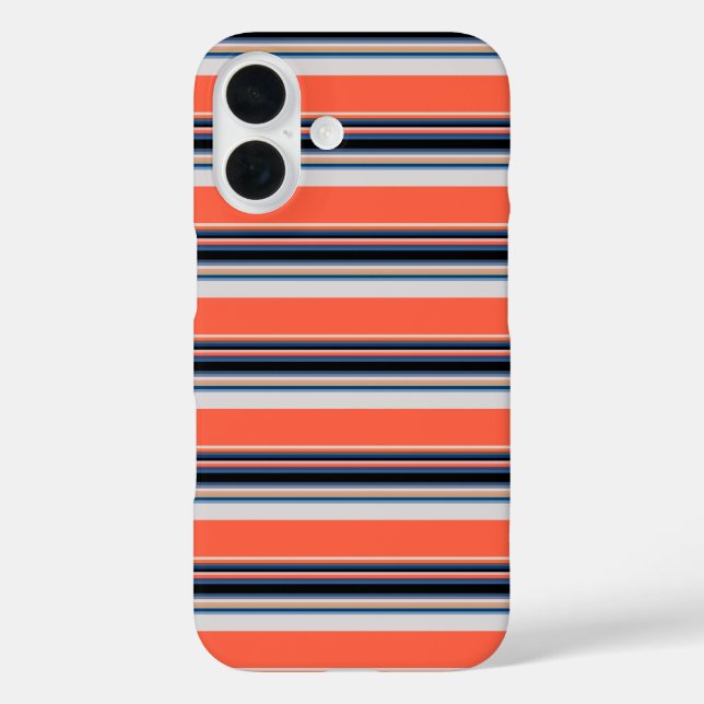 Cute orange blue stripes Case-Mate iPhone case (Back)