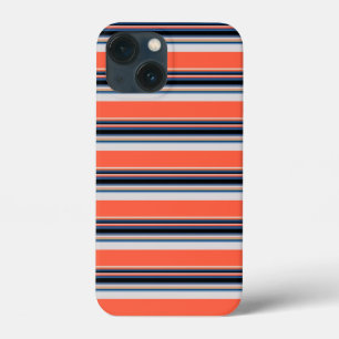 Cute orange blue stripes iPhone 13 mini case
