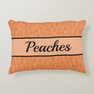 Cute Orange Botanical Customized Pet Accent Pillow