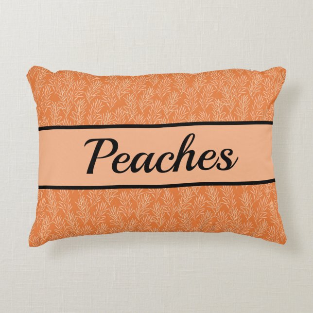 Cute Orange Botanical Customized Pet Accent Pillow (Front)