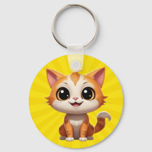 Cute Orange Cat Cartoon Style Character-89738 Keychain