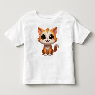 Cute Orange Cat Cartoon Style Character-89738 Toddler T-shirt