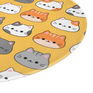 Cute Orange Cat Face  Cutting Board