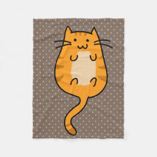 Cute Orange Cat Fleece Blanket