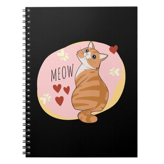 Cute orange cat notebook (Front)