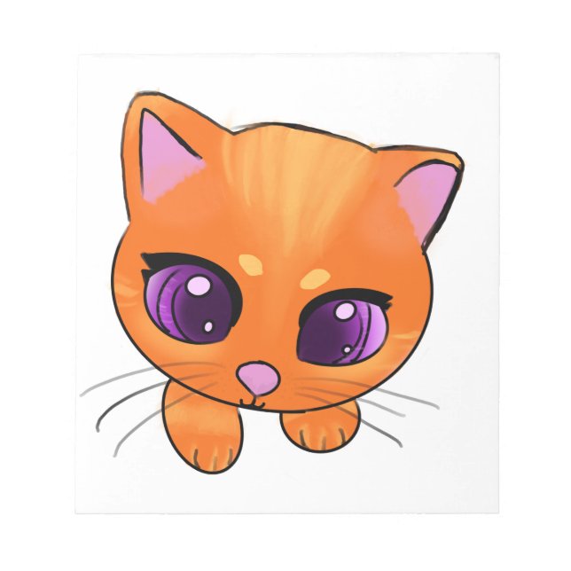Cute Orange Cat Notepad (Front)