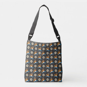 Cute Orange Cat on Skateboard Cartoon Crossbody Bag