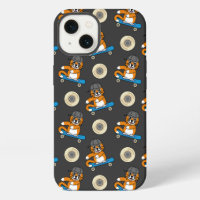 Cute Orange Cat on Skateboard Cartoon