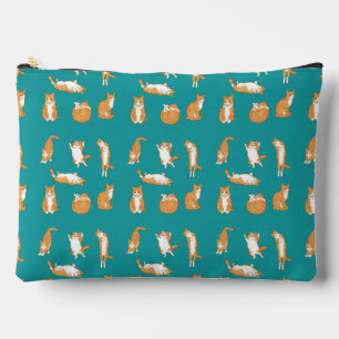 Cute Orange Cat Poses Accessory Pouch