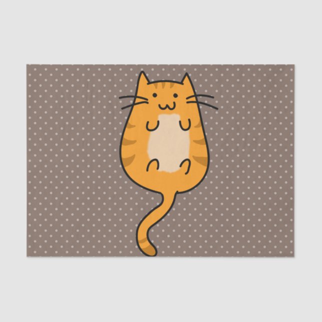 Cute Orange Cat Tissue Paper (Front)