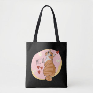 Cute orange cat tote bag