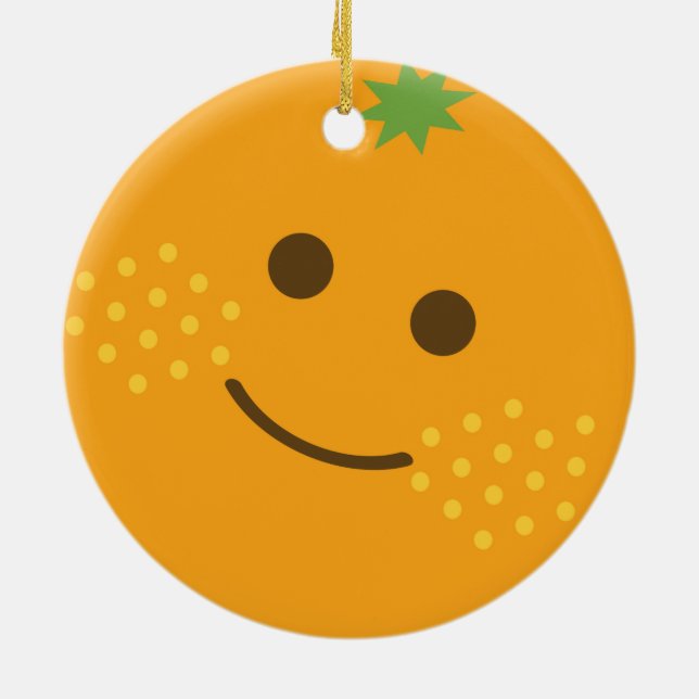Cute Orange Ceramic Ornament (Back)