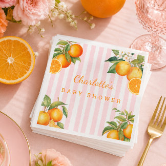Cute Orange Citrus Baby shower  Napkin