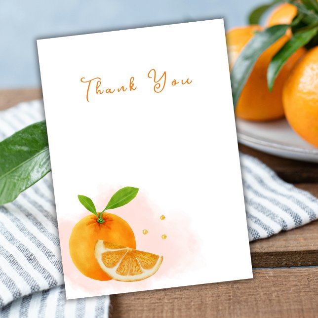 Cute Orange Citrus Modèle Baby shower Merci (Cute Orange Citrus Template Baby Shower Thank You)