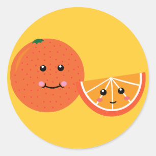 Cute Orange Classic Round Sticker