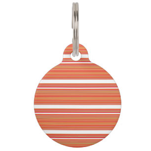 Cute orange colorful stripes pet tag