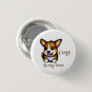 Cute Orange corgi for  a positive mood  1 Inch Round Button