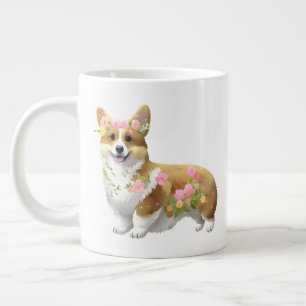 Cute Orange corgi for a positive mood Large Coffee Mug