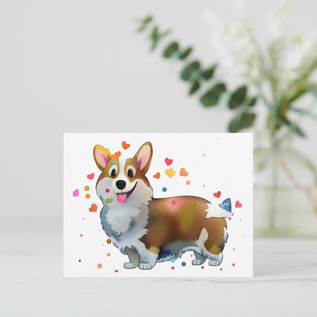 Cute Orange corgi for  a positive mood    Postcard (Standing Front)