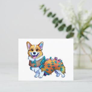 Cute Orange corgi for  a positive mood     Postcard