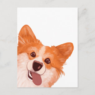 Cute Orange Corgi Postcard