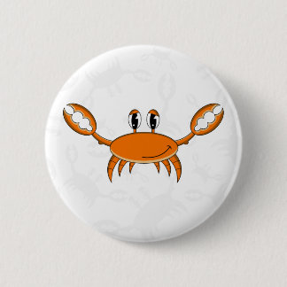 Cute Orange Crab Button Badge