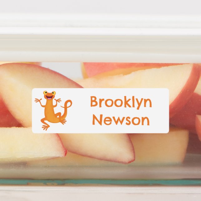 Cute orange dancing newt personalized (Affixed)