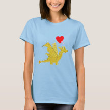 Cute Orange Dragon Hearts