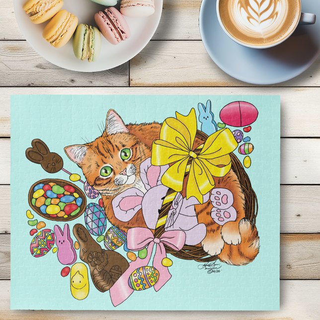 Cute Orange Easter Cat Jigsaw Puzzle (Creator Uploaded)