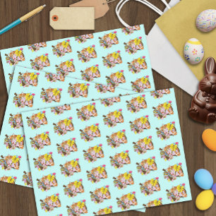 Cute Orange Easter Cat Tissue Paper