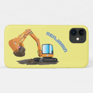 Cute orange excavator digger cartoon iPhone 11 case
