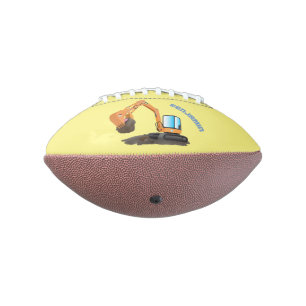 Cute orange excavator digger cartoon football