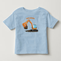 Cute orange excavator digger cartoon