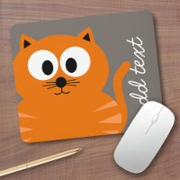 Cute Orange Fat Cat with Taupe Personalized