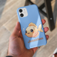 Cute Orange Fish Drawing in Cartoon Style