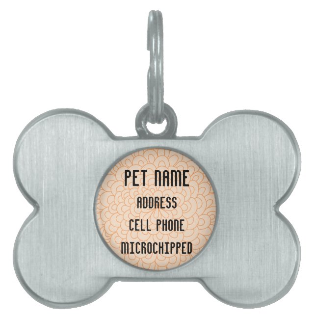 Cute Orange Flower Custom Pet Tag (Front)