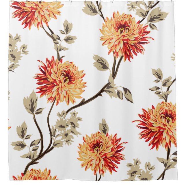cute orange flowers with brown leaves pattern of w (Front)
