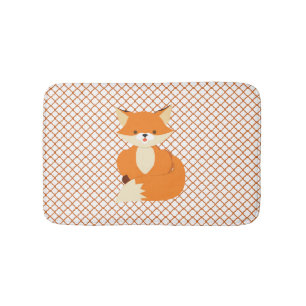 Cute Orange Fox Bath Mat