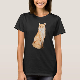 Cute Orange Fox Vintage Watercolor Wildlife Animal T-Shirt