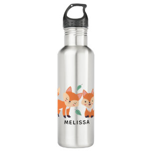 Cute Orange Foxes Graphic Illustration 710 Ml Water Bottle