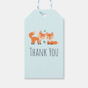 Cute Orange Foxes Graphic Illustration Thank You Gift Tags