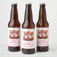 Cute Orange Foxes in Love Valentine's Day