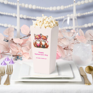 Cute Orange Foxes in Love Valentine's Day Favor Box