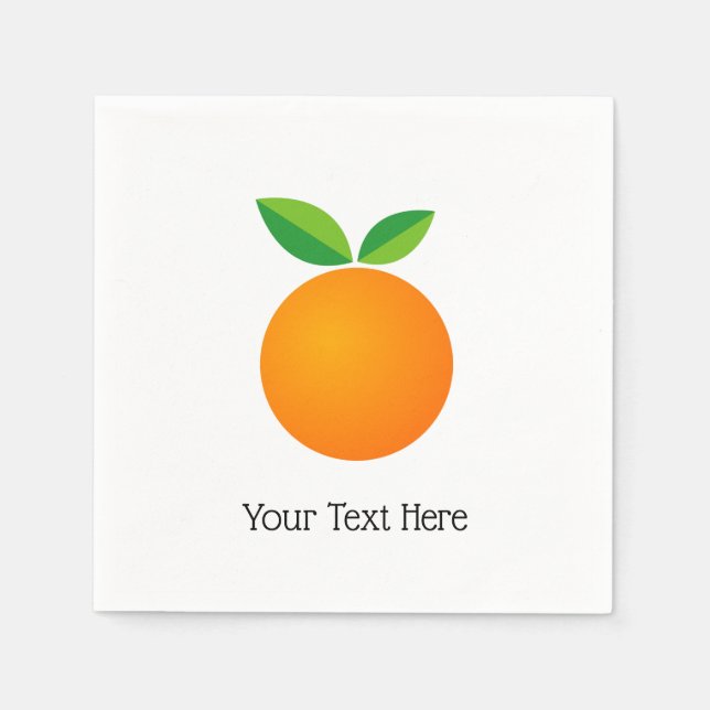 Cute orange fruit napkins with personalized text (Front)
