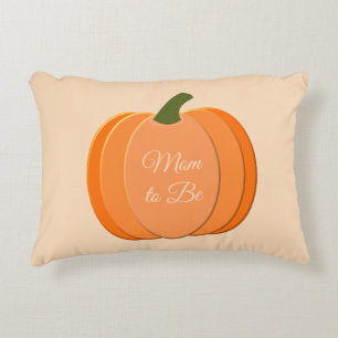 Cute Orange Gender Neutral Pumpkin Custom Accent Pillow