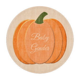 Cute Orange Gender Neutral Pumpkin Custom Cutting Board